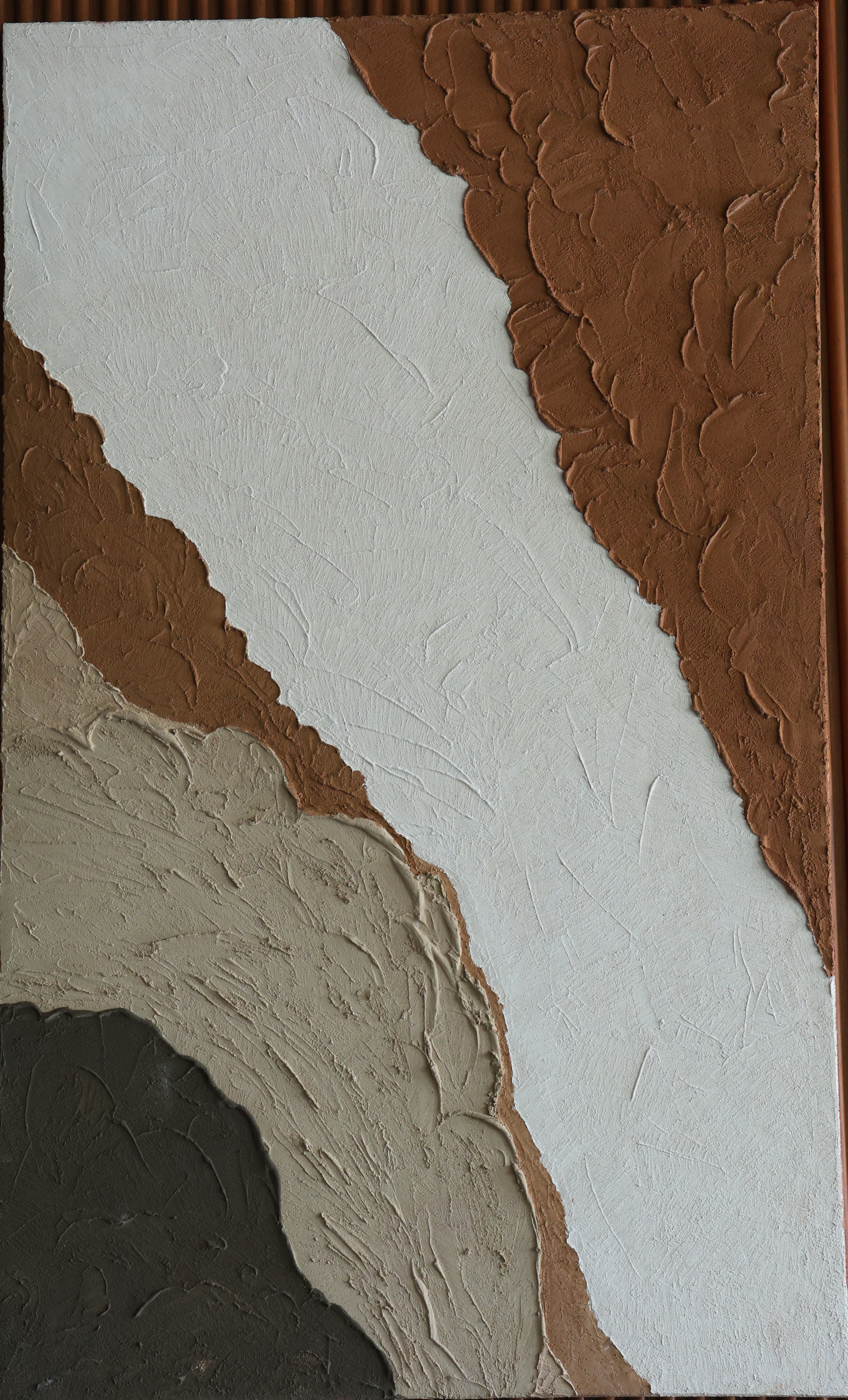 Abstract orange and yellow texture painting — acrylic on canvas by Manali, Ahmedabad artist