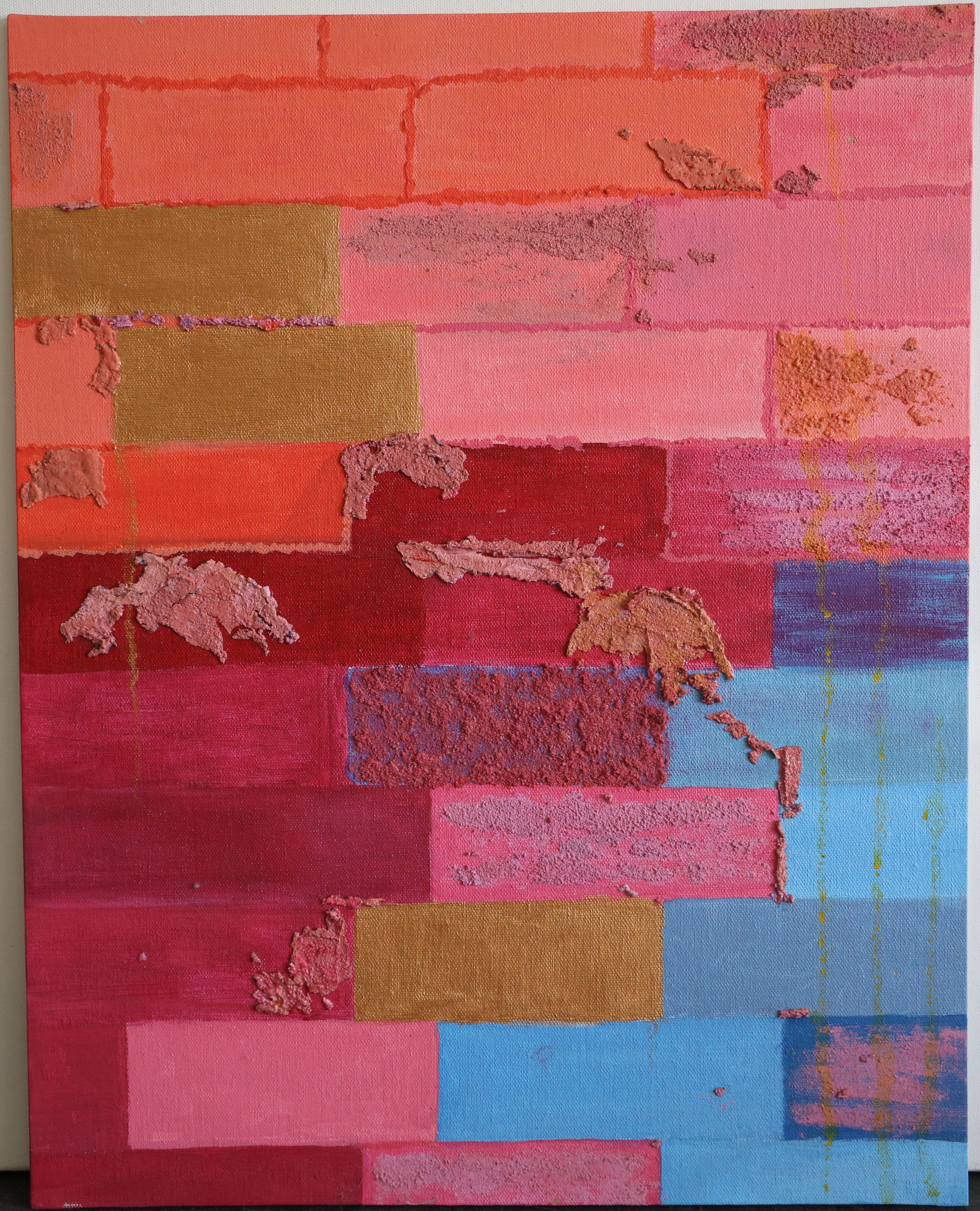 Blue and gold ocean-inspired resin art — mixed media by Manali, Ahmedabad artist